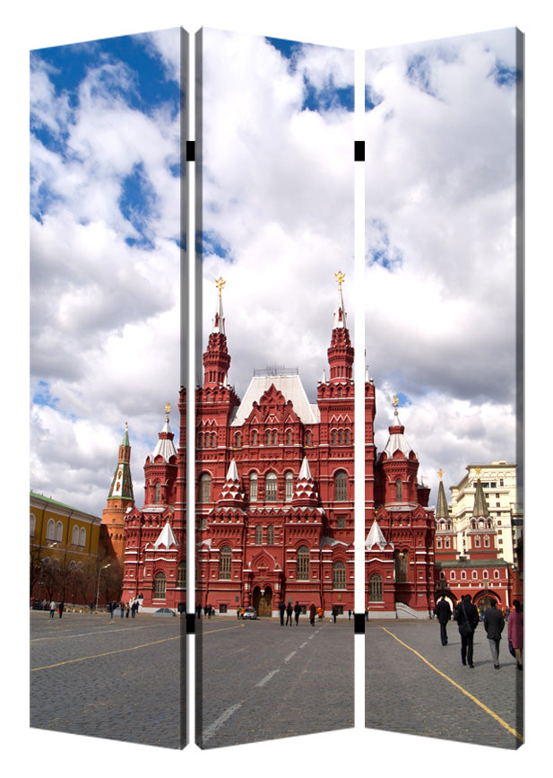 Multi Color Wood Canvas Russia Screen By Homeroots | Room Dividers | Modishstore - 2