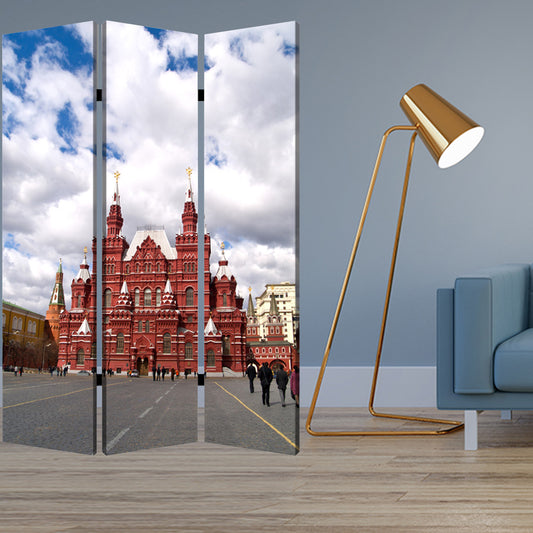 Multi Color Wood Canvas Russia Screen By Homeroots | Room Dividers | Modishstore