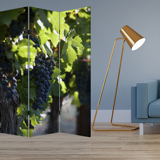 Multi Color Wood Canvas Wine Country Screen By Homeroots | Room Dividers | Modishstore