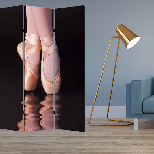 Multi Color Wood Canvas Ballet Screen By Homeroots | Room Dividers | Modishstore