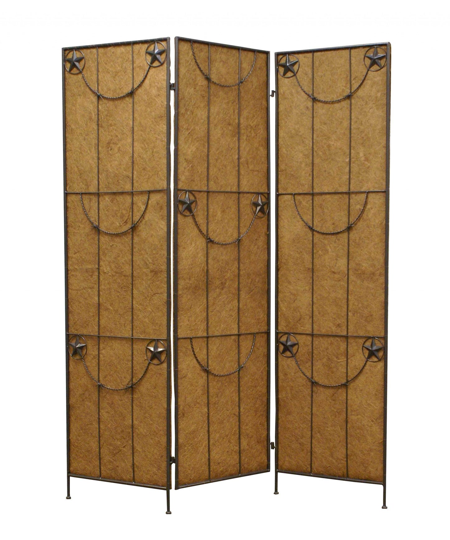 Brown Metal Lone Star - Screen By Homeroots | Room Dividers | Modishstore