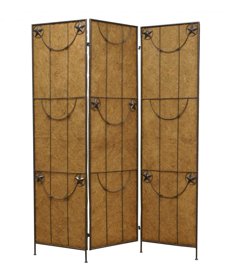 Brown Metal Lone Star - Screen By Homeroots | Room Dividers | Modishstore