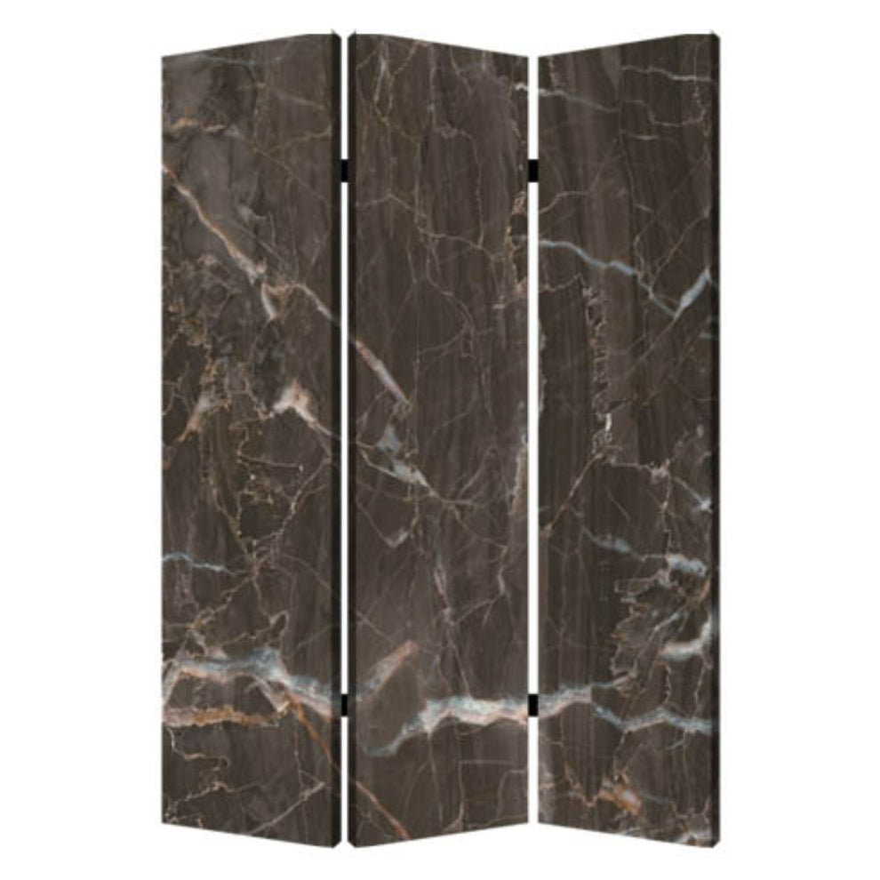 Multi Color Wood Canvas Black Marble Screen By Homeroots | Room Dividers | Modishstore - 2