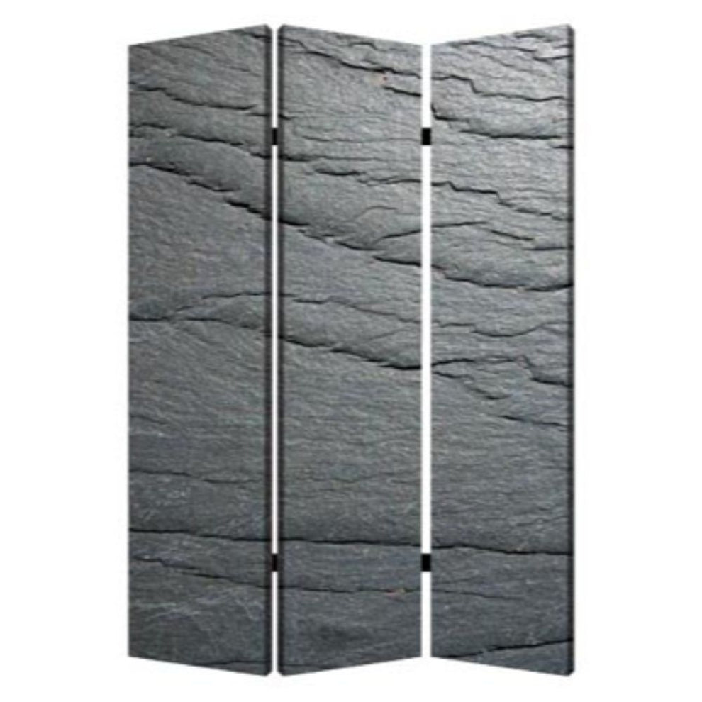 Multi Color Wood Canvas Black Slate Screen By Homeroots - 274661 | Room Dividers | Modishstore - 2