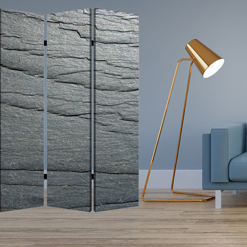 Multi Color Wood Canvas Black Slate Screen By Homeroots - 274662 | Room Dividers | Modishstore - 2