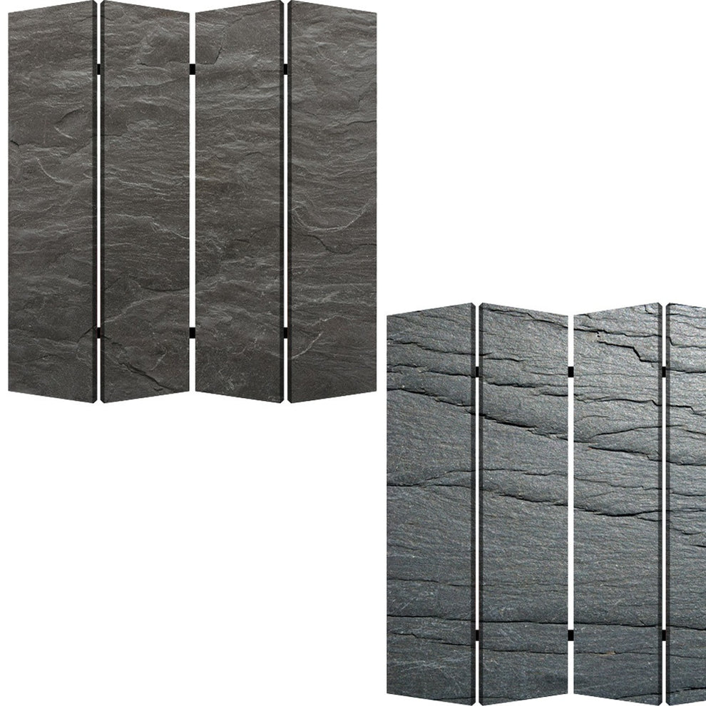 Multi Color Wood Canvas Black Slate Screen By Homeroots - 274662 | Room Dividers | Modishstore - 5