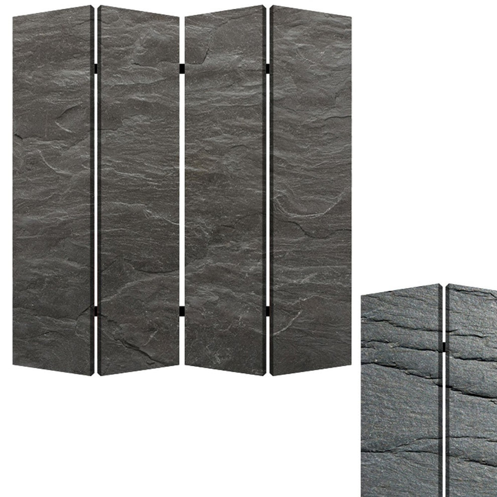 Multi Color Wood Canvas Black Slate Screen By Homeroots - 274662 | Room Dividers | Modishstore - 6