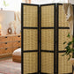 Dark Brown and Natural Willow 3 Panel Room Divider Screen By Homeroots | Room Dividers | Modishstore - 3