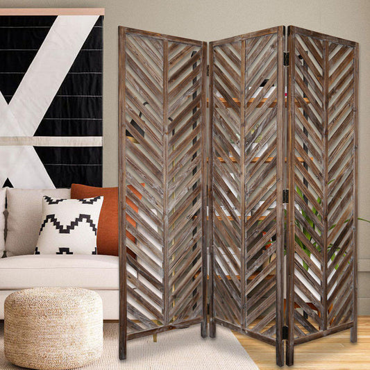Brown Wood Screen By Homeroots - 274687 | Room Dividers | Modishstore - 3