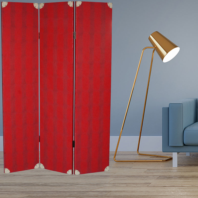 Red Wood Screen By Homeroots - 274691 | Room Dividers | Modishstore