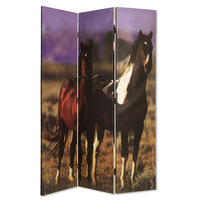 Multi Color Canvas Screen With Nurturing Mare By Homeroots | Room Dividers | Modishstore