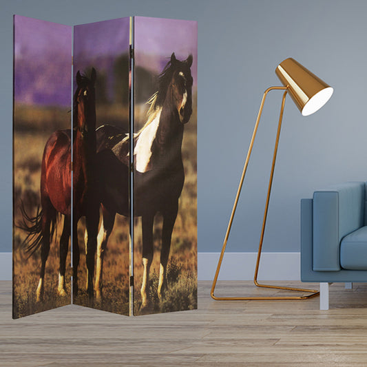 Multi Color Canvas Screen With Nurturing Mare By Homeroots | Room Dividers | Modishstore - 2