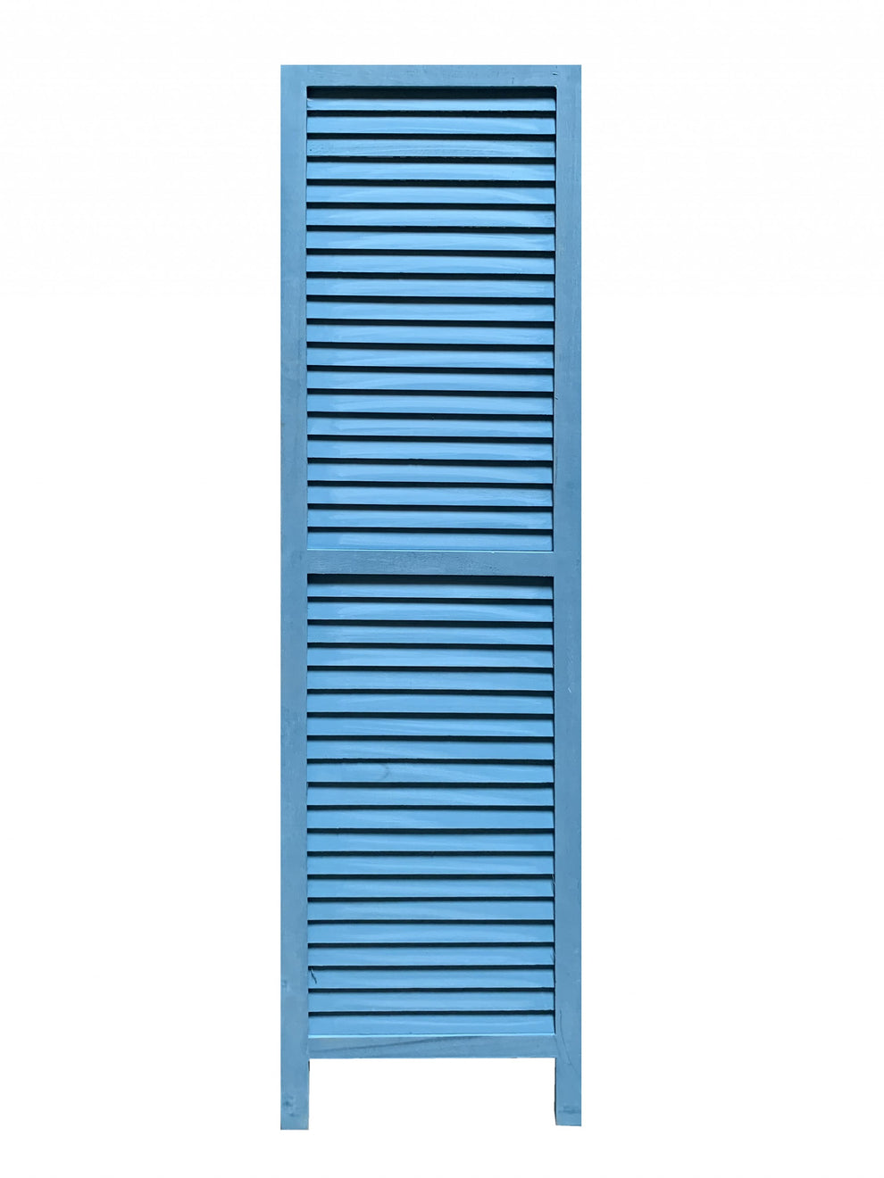 Blue Finish Wood Shutter 3 Panel Room Divider Screen By Homeroots | Room Dividers | Modishstore - 4
