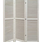 White Finish Wood Shutter 3 Panel Room Divider Screen By Homeroots | Room Dividers | Modishstore