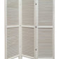 White Finish Wood Shutter 3 Panel Room Divider Screen By Homeroots | Room Dividers | Modishstore - 2