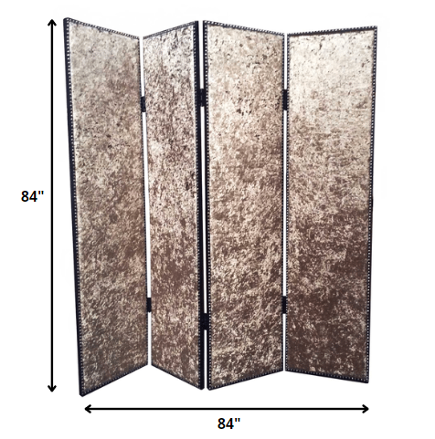 Bronze Wood & Fabric Screen By Homeroots - 274721 | Room Dividers | Modishstore - 2