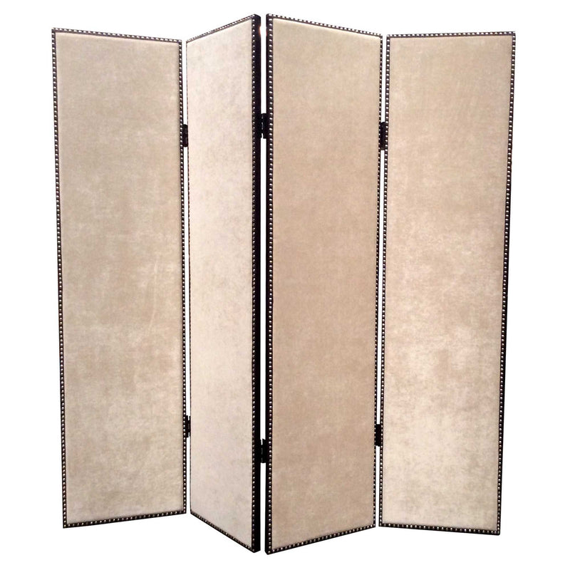 Beige Wood & Fabric Chateau Screen By Homeroots | Room Dividers | Modishstore