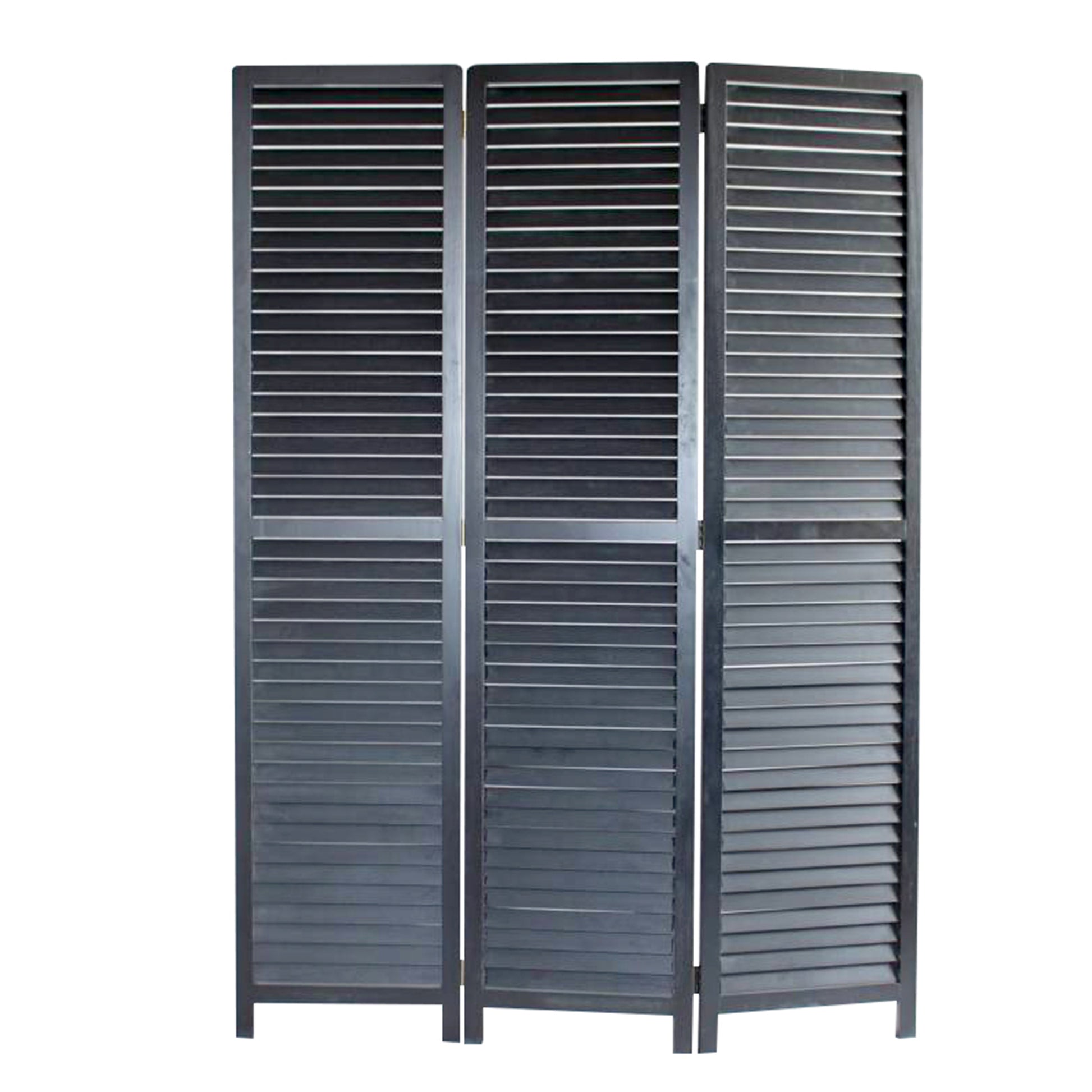 Black Wood Screen By Homeroots - 274725 | Room Dividers | Modishstore - 2