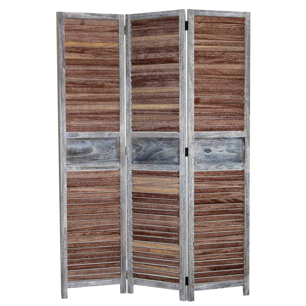Brown Wood Screen By Homeroots - 274727 | Room Dividers | Modishstore - 2