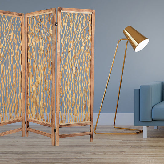 Brown 3 Panel Wood foldable Screen By Homeroots - 274728 | Room Dividers | Modishstore