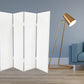 White Faux leather Screen By Homeroots | Room Dividers | Modishstore - 2