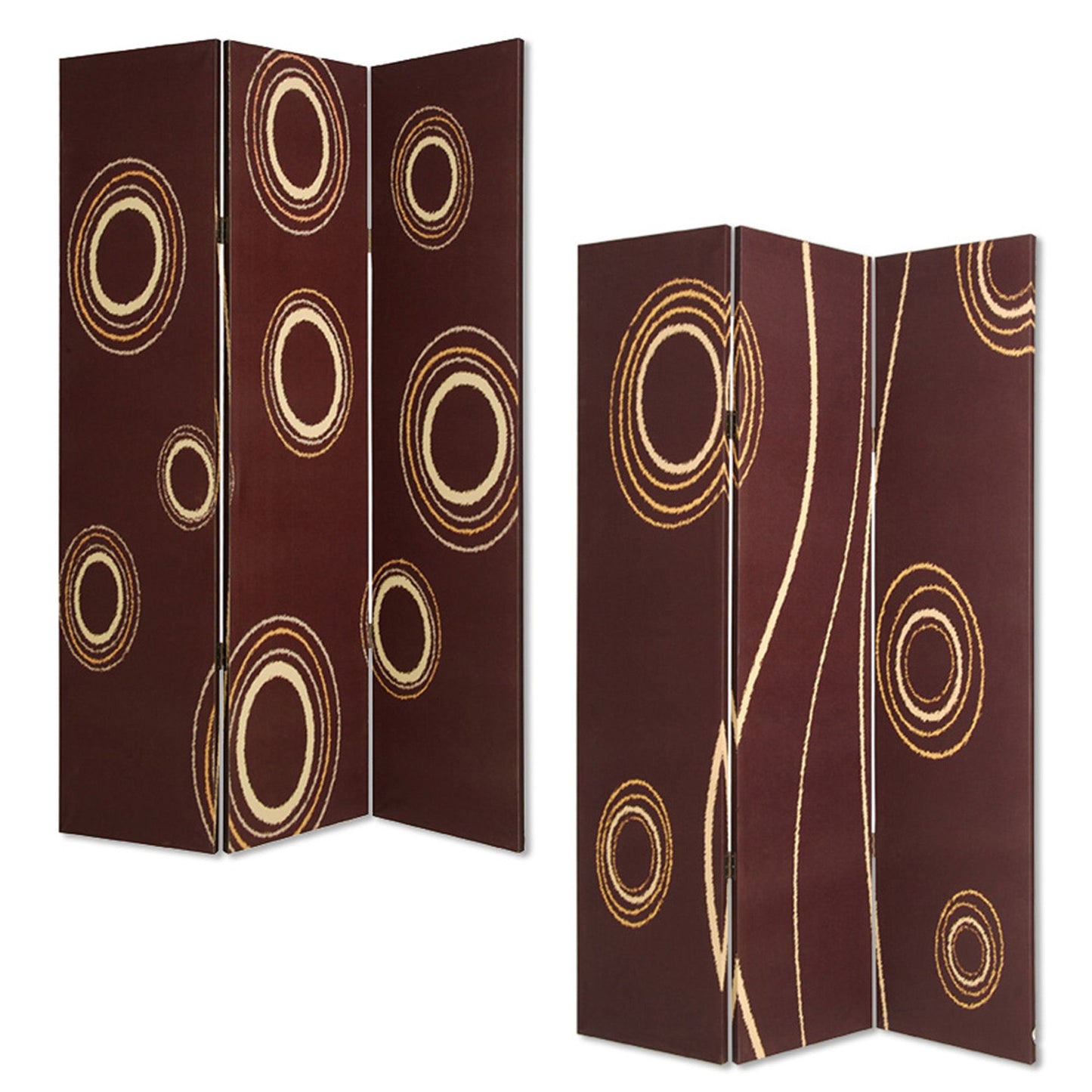 Multi Color Wood Canvas 3 Panel Screen By Homeroots - 274750 | Room Dividers | Modishstore - 3