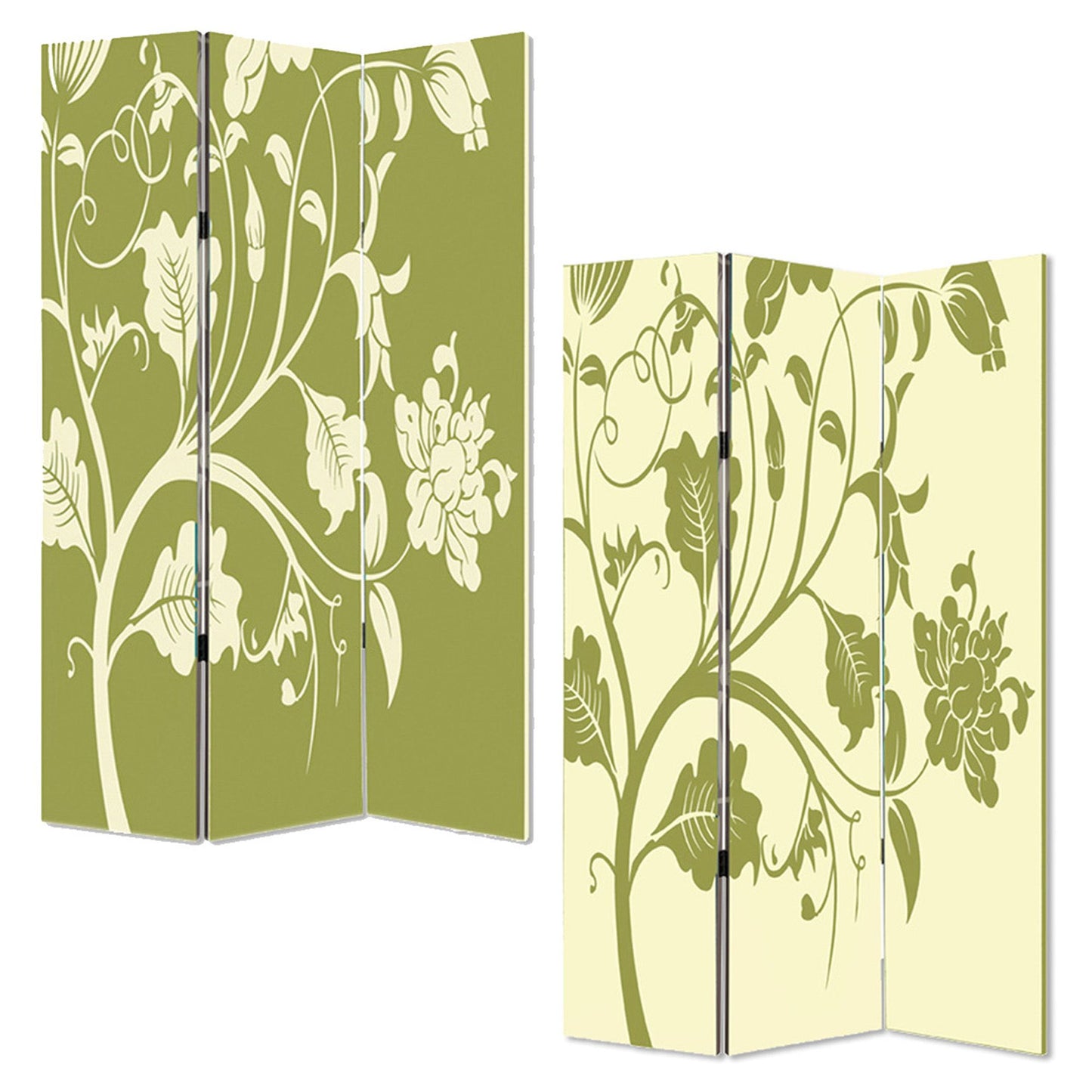 Multi Color Wood Canvas 3 Panel Screen By Homeroots - 274752 | Room Dividers | Modishstore - 3