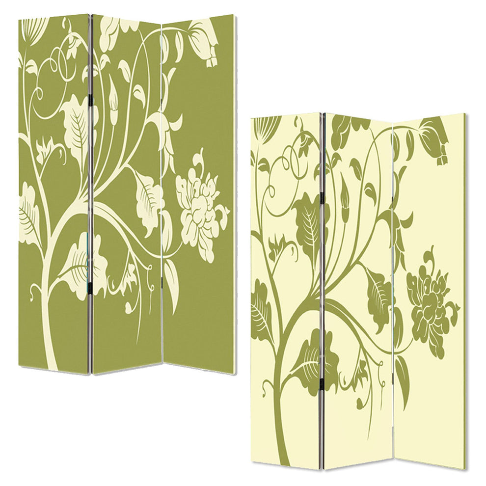 Multi Color Wood Canvas 3 Panel Screen By Homeroots - 274752 | Room Dividers | Modishstore - 3