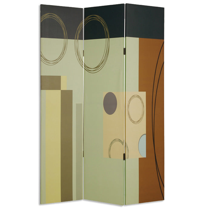 Multi Color Wood Canvas 3 Panel Screen By Homeroots - 274753 | Room Dividers | Modishstore