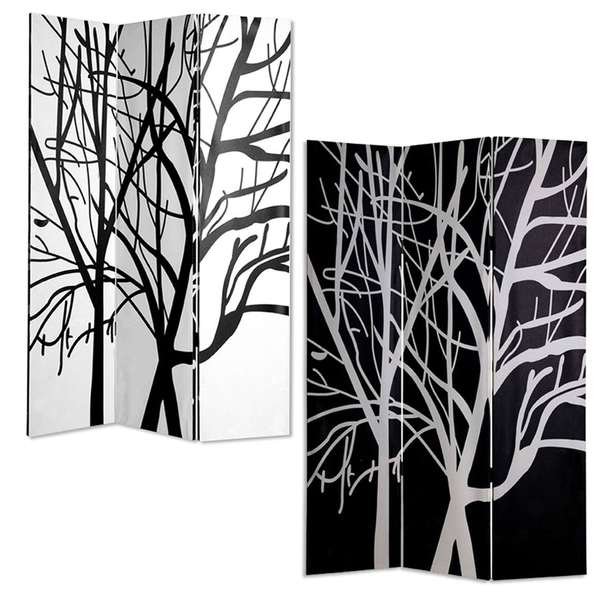 Multi Color Wood Canvas Tranquillity Screen By Homeroots | Room Dividers | Modishstore - 3
