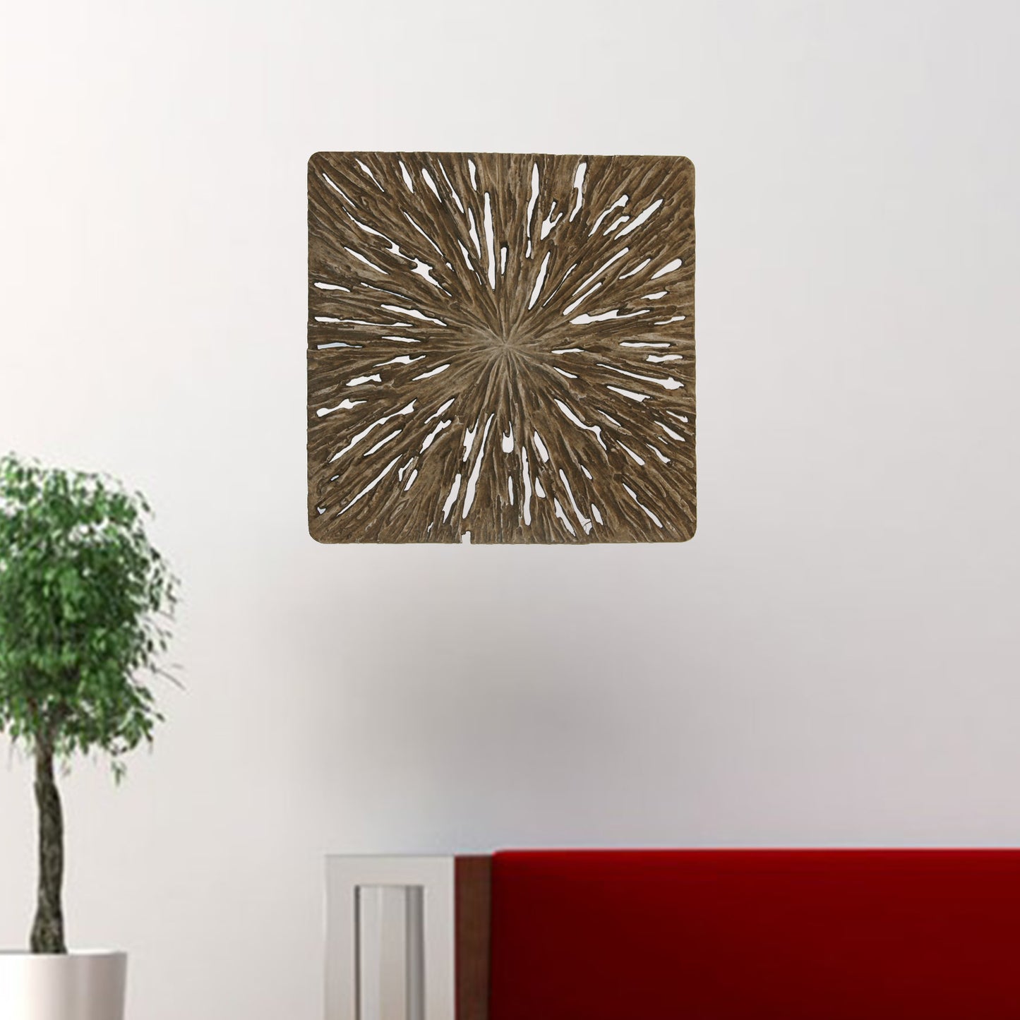 Brown Square Rotten Wood Wall Decor By Homeroots | Wall Decor | Modishstore - 3
