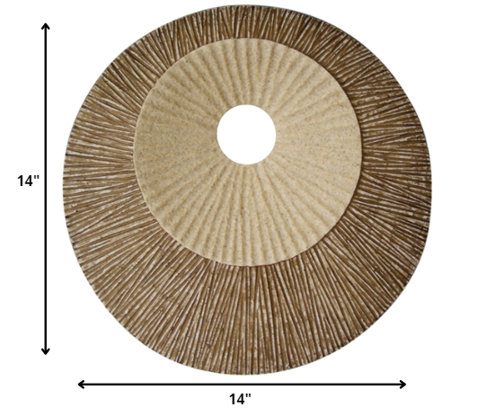 Brown Round Ribbed Wall Plaque By Homeroots | Wall Decor | Modishstore - 2