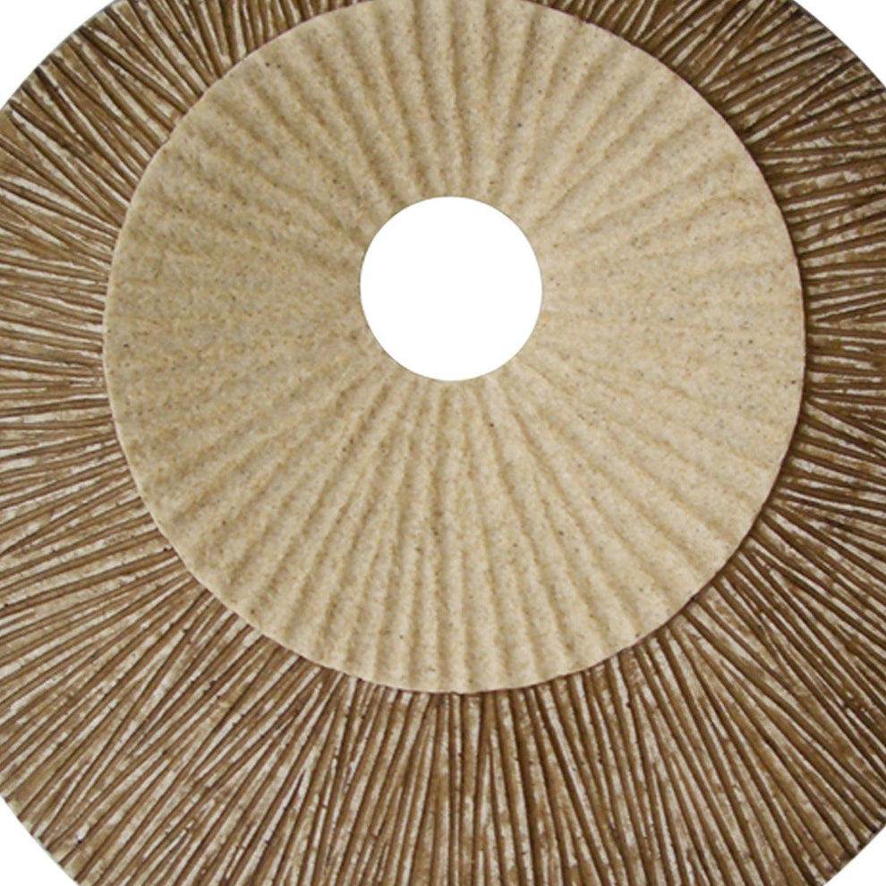 Brown Round Ribbed Wall Plaque By Homeroots | Wall Decor | Modishstore - 5