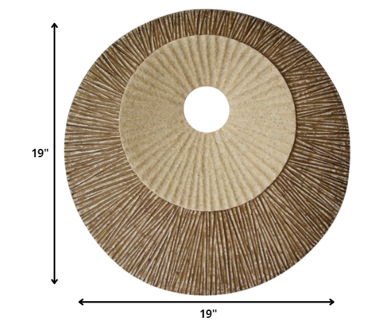 Brown Round Double Layer Ribbed Wall Plaque By Homeroots - 274772 | Wall Decor | Modishstore - 2
