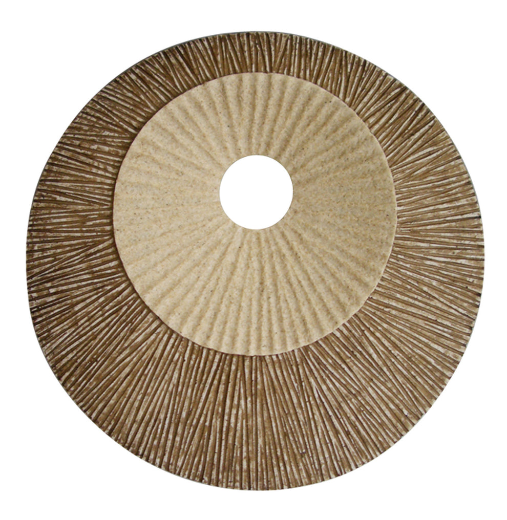 Brown Round Double Layer Ribbed Wall Plaque By Homeroots - 274773 | Wall Decor | Modishstore - 3