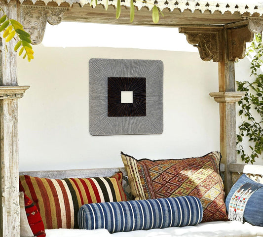 Modern Brown and Gray Ribbed Square Wall Art By Homeroots | Wall Decor | Modishstore