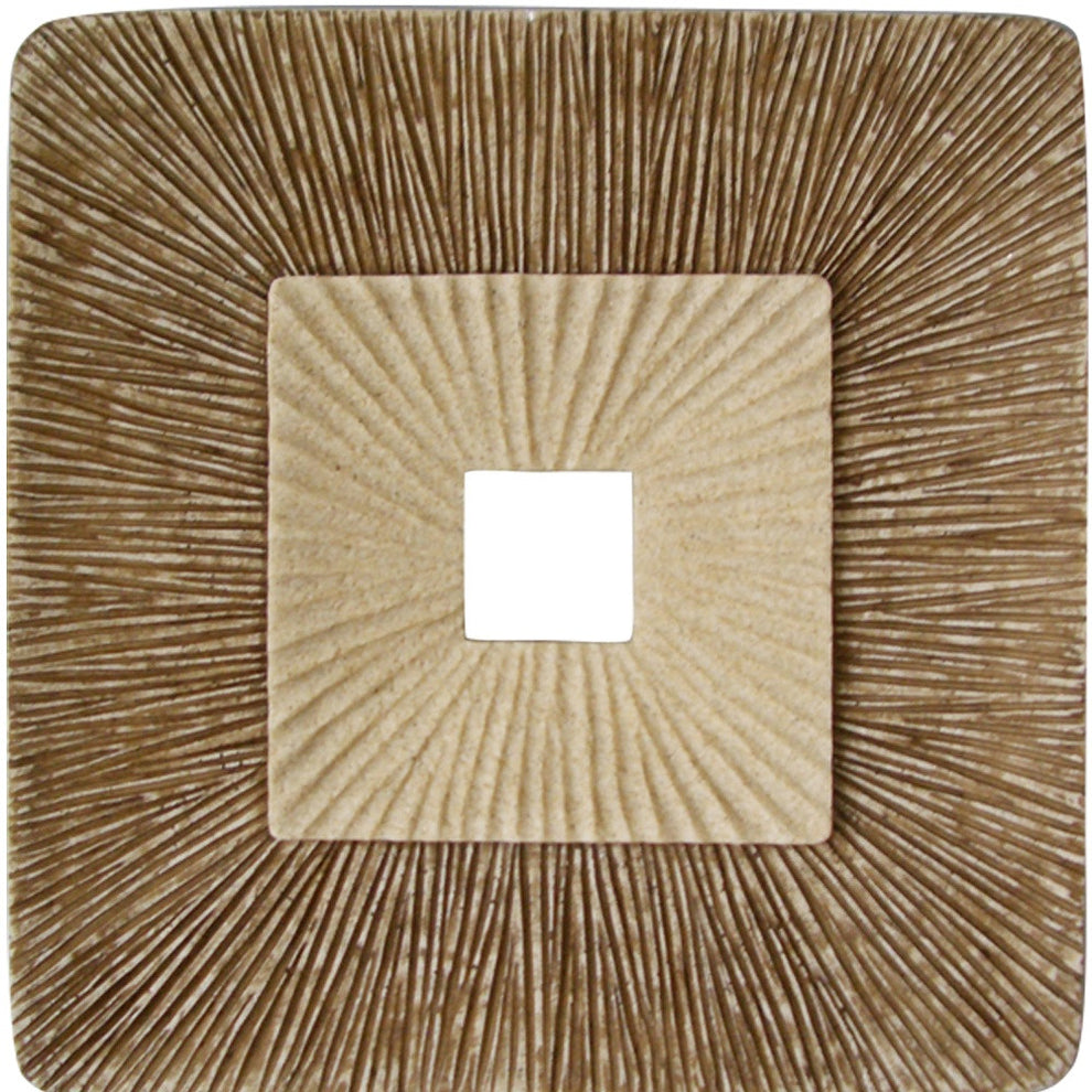 Brown Concave Square Double Layer Ribbed Wall Plaque By Homeroots - 274778 | Wall Decor | Modishstore - 4
