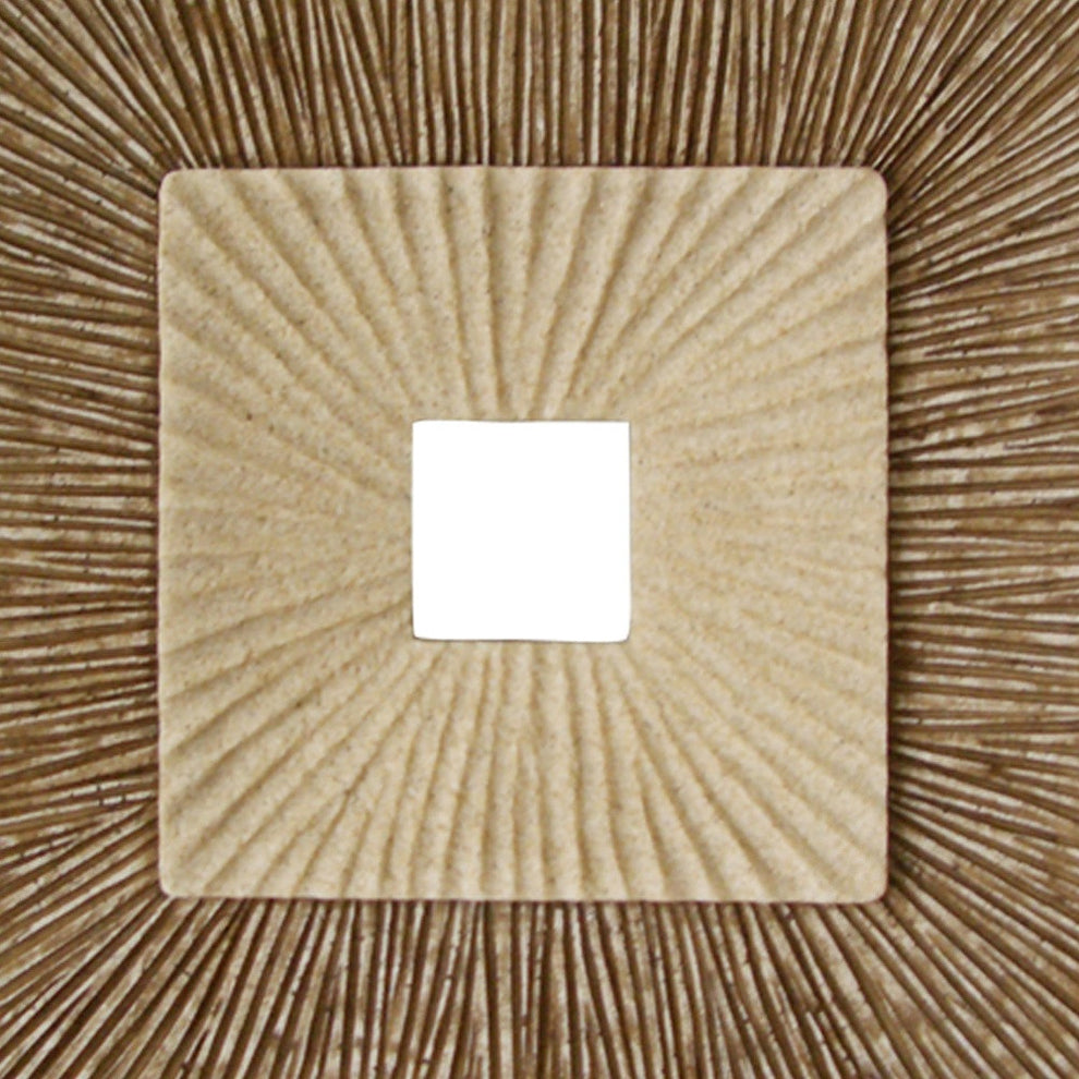 Brown Concave Square Double Layer Ribbed Wall Plaque By Homeroots - 274779 | Wall Decor | Modishstore - 5
