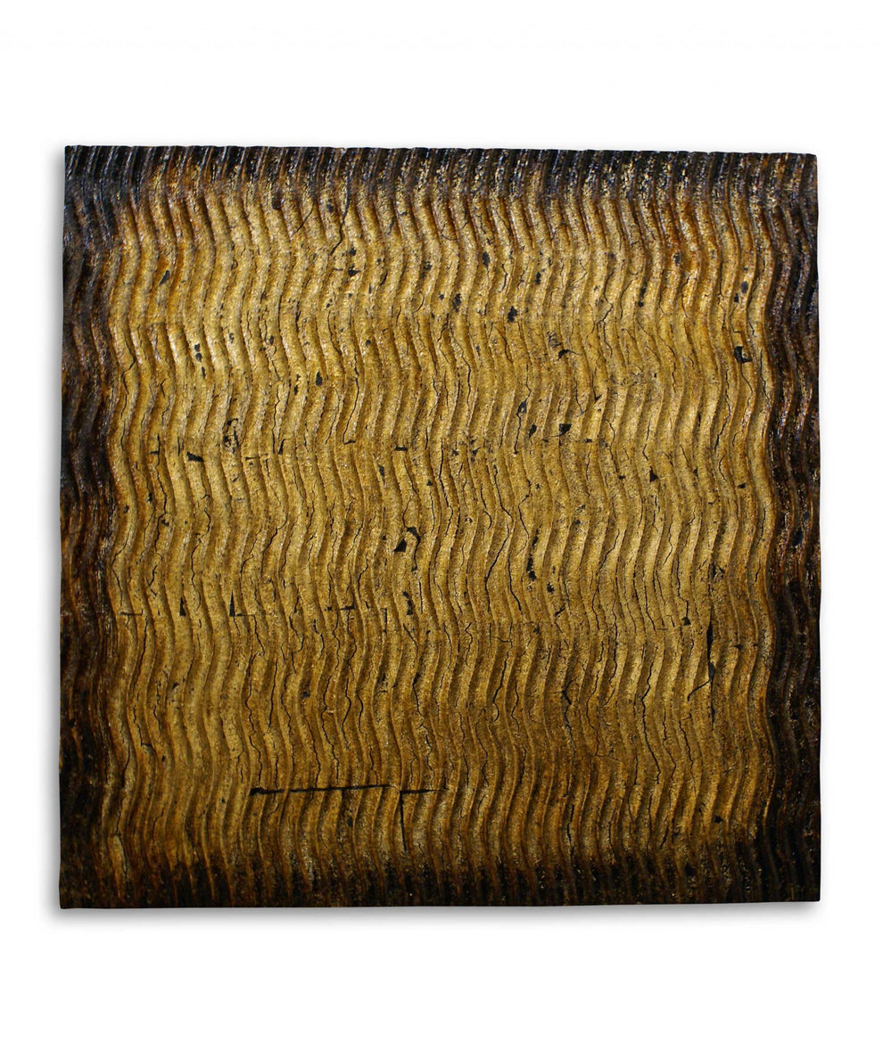Raw Wood Look Gold Finish Square Wall Art Medium By Homeroots | Wall Decor | Modishstore - 2