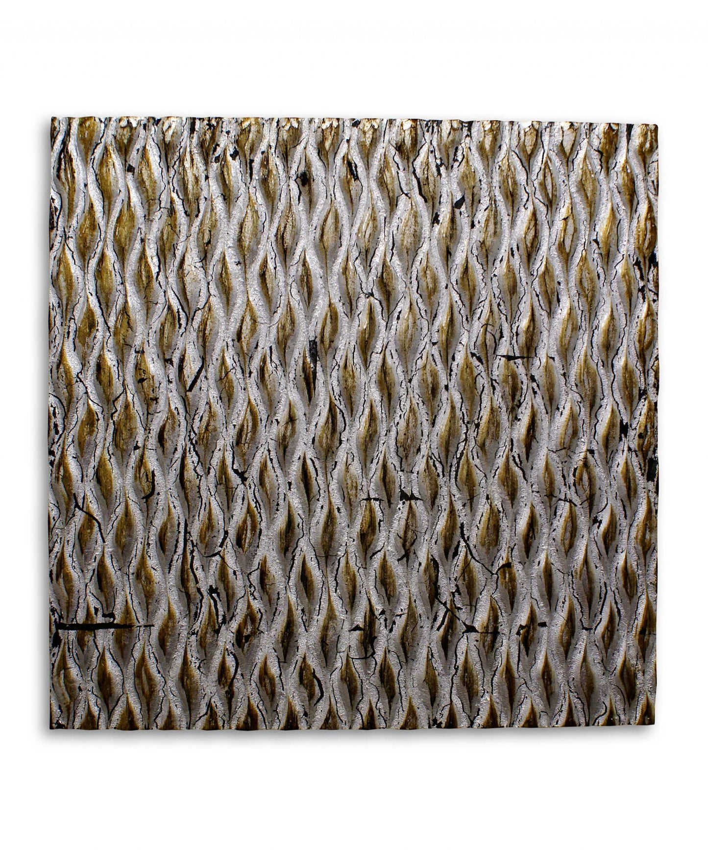 Raw Wood Look Silver Finish Square Wall Art By Homeroots | Wall Decor | Modishstore - 2