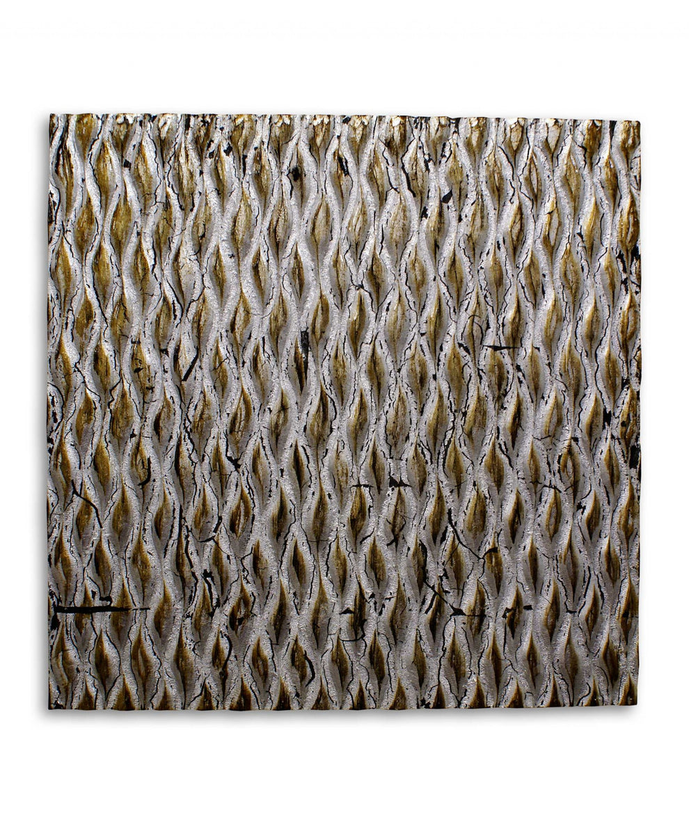 Raw Wood Look Silver Finish Square Wall Art By Homeroots | Wall Decor | Modishstore - 2