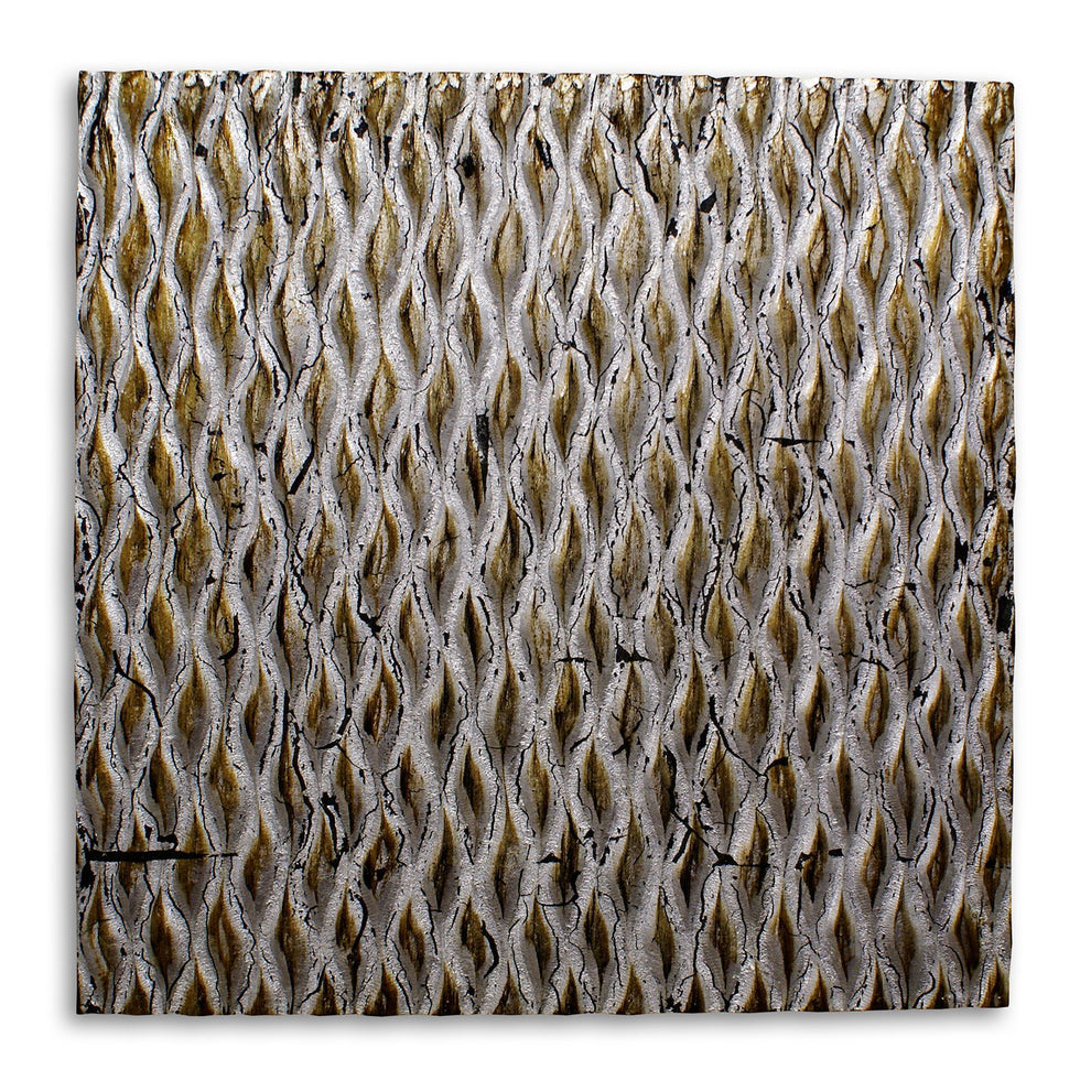 Raw Wood Look Silver Finish Square Wall Art By Homeroots | Wall Decor | Modishstore - 3