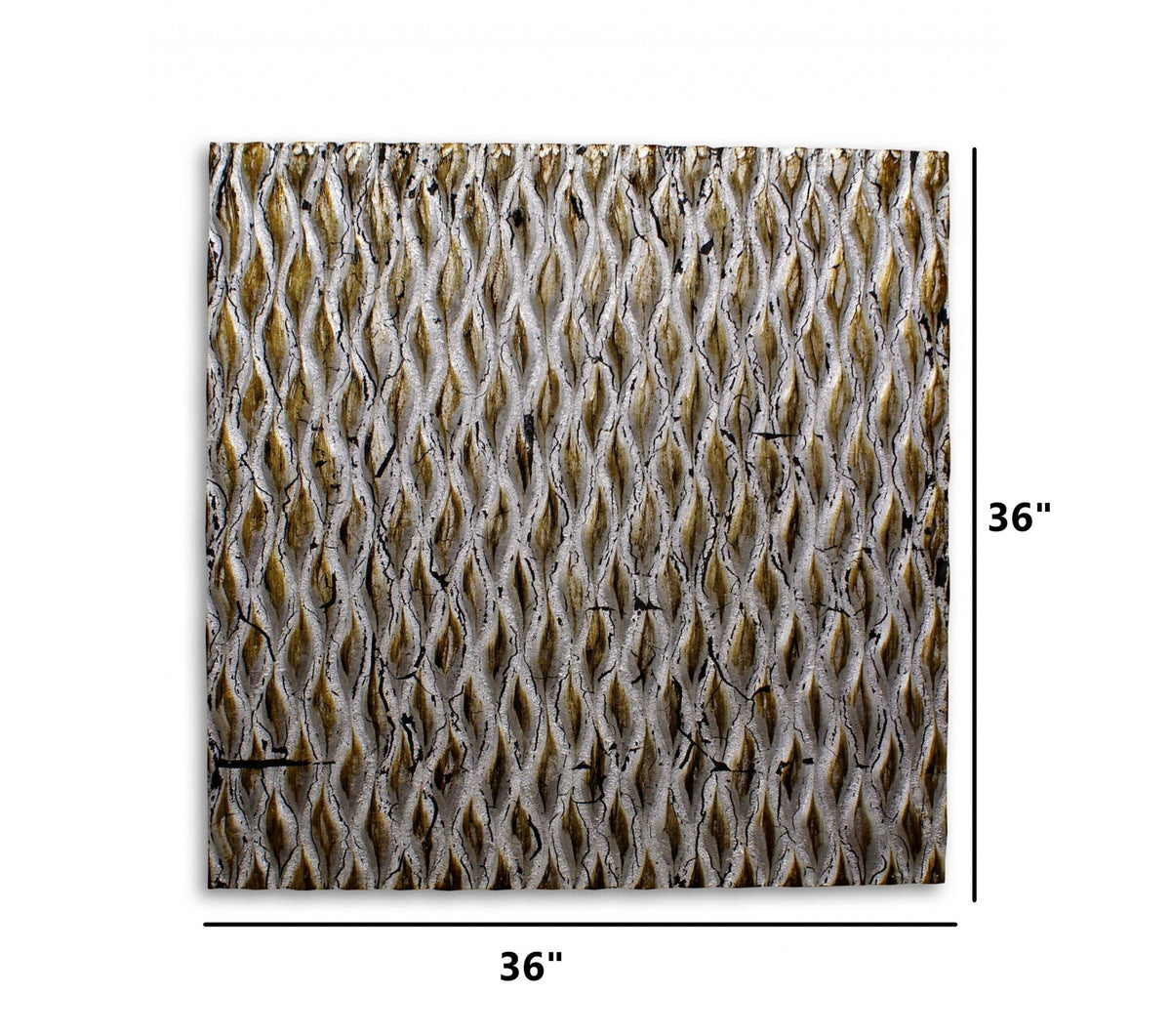Raw Wood Look Silver Finish Square Wall Art By Homeroots | Wall Decor | Modishstore - 4