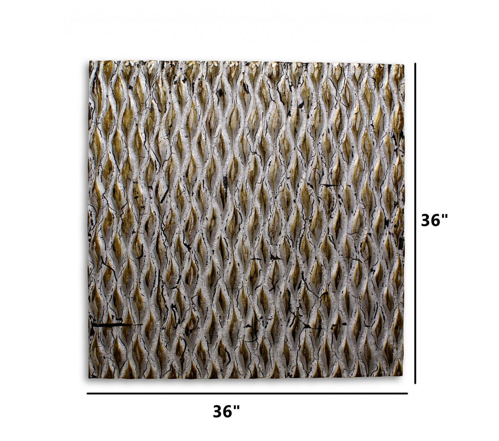 Raw Wood Look Silver Finish Square Wall Art By Homeroots | Wall Decor | Modishstore - 4