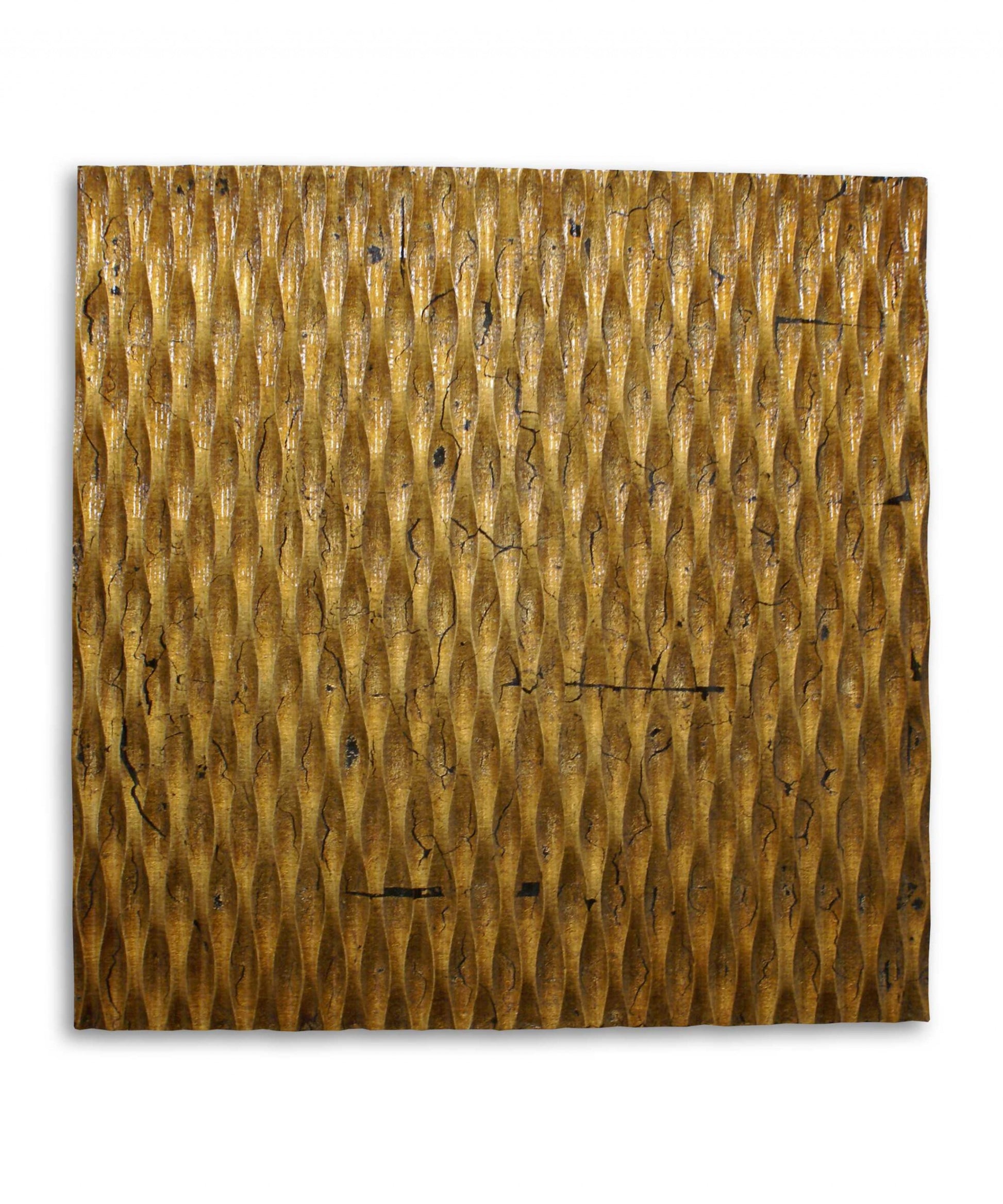 Raw Wood Look Gold Finish Square Wall Art By Homeroots | Wall Decor | Modishstore - 2