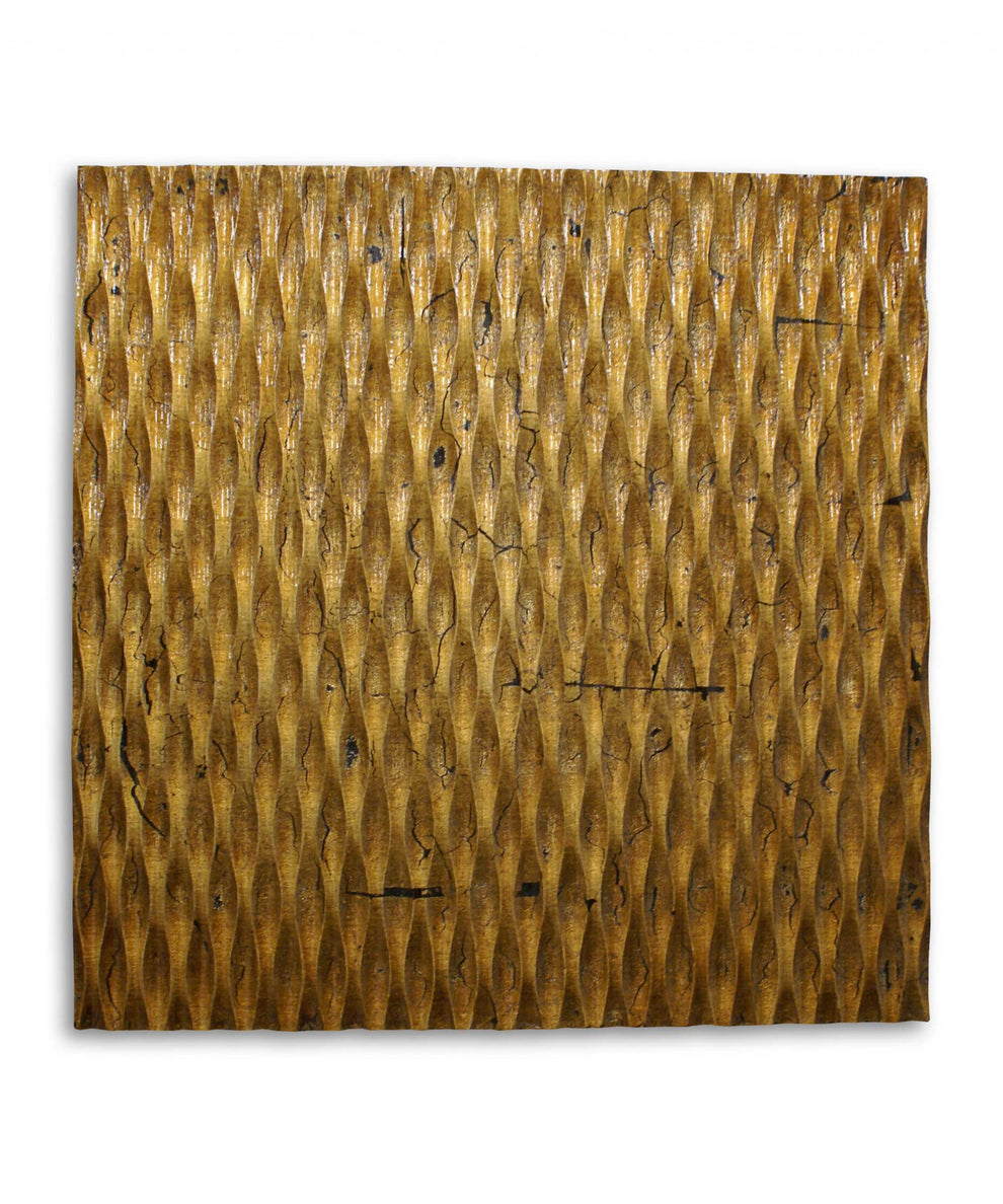 Raw Wood Look Gold Finish Square Wall Art By Homeroots | Wall Decor | Modishstore - 2