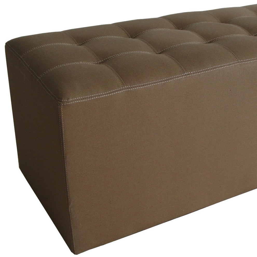 Tan Wood Canvas Bench By Homeroots | Benches | Modishstore - 4