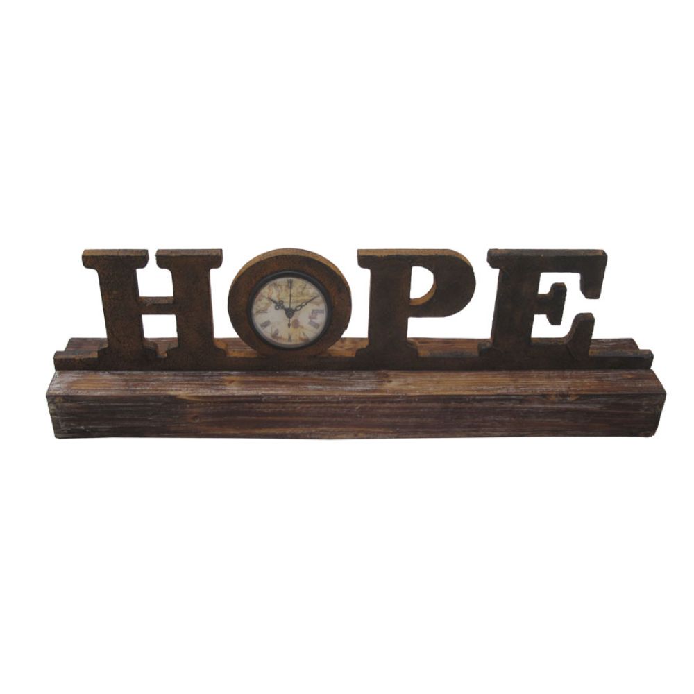 Brown Wood Decor Clock By Homeroots | Wall Decor | Modishstore