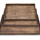 Brown Wood Tray Set By Homeroots - 274825 | Trays | Modishstore - 2