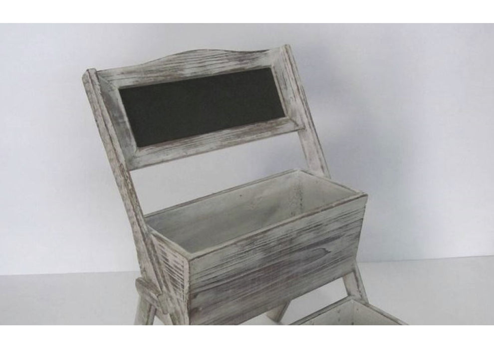 Home Garden Decorative Wood Shelf in Whitewash Gray By Homeroots | Shelves & Shelving Units | Modishstore - 3